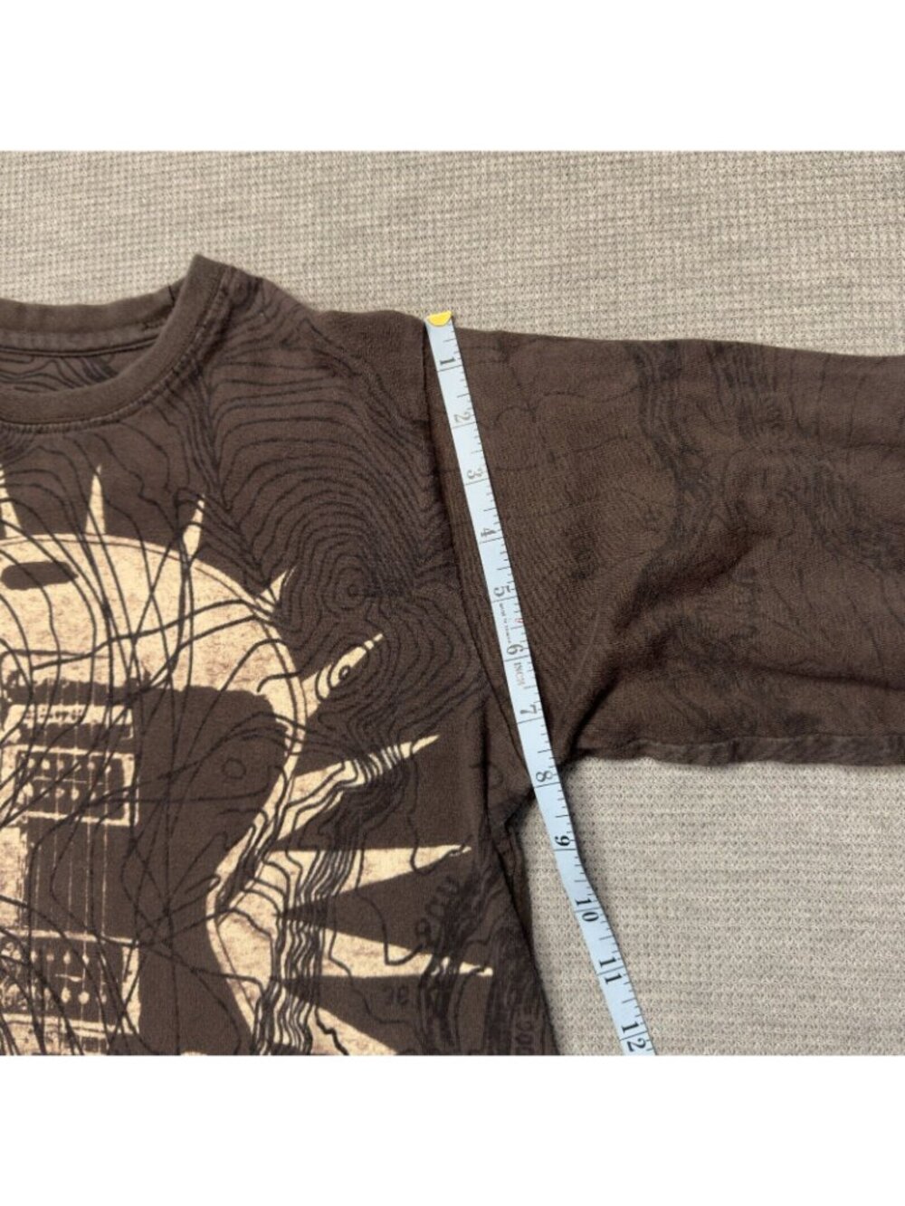 Calvin Klein Jeans Shirt Rockology Graphic Size Large Brown Long Sleeve Guitar - Picture 13 of 14